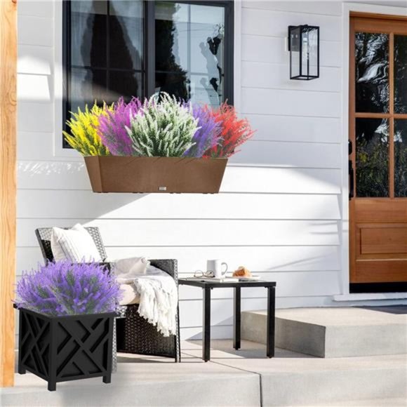 12 Bundles Artificial Lavender Flowers Outdoor UV Resistant Fake Flowers (Blue) - Picture 5 of 7